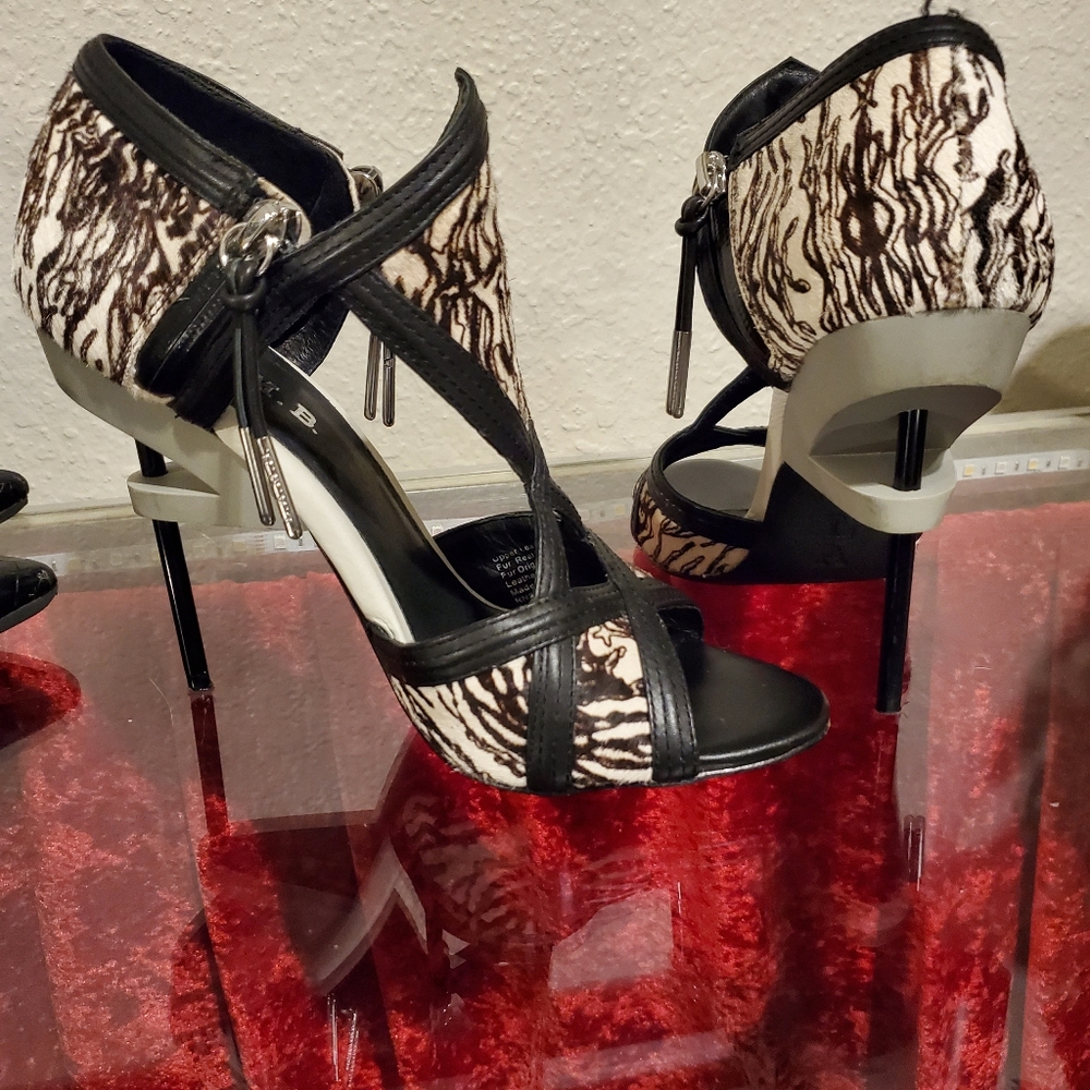 L.A.M.B. Excite Heel Black and White